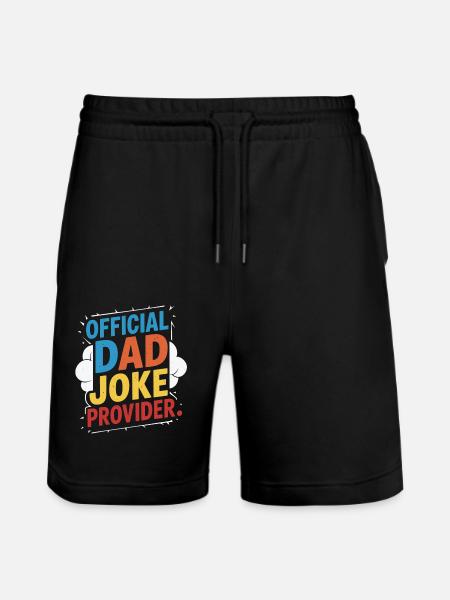 Official Dad Joke Supplier - Stanley/Stella Trainer Unisex Organic Jogging Shorts - black
