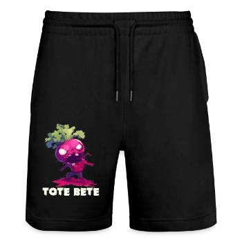 Fourre-tout Halloween à la betterave Fourre-tout à la betterave - Short de jogging bio TRAINER Stanley/Stella unisexe - noir - Devant - Nik (191cm) & Marisol (170cm)
