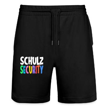 Schulz Security Family Group Member - Stanley/Stella Trainer Unisex Organic Jogging Shorts - black - Front - Nik (191cm) & Marisol (170cm)