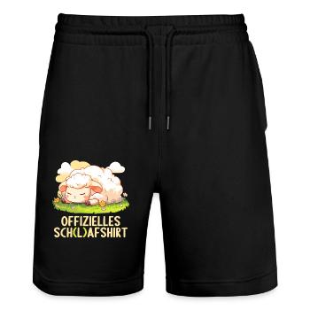 Chemise officielle de mouton Chemise de nuit officielle - Short de jogging bio TRAINER Stanley/Stella unisexe - noir - Devant - Nik (191cm) & Marisol (170cm)