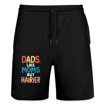 Les papas aiment les mamans juste poilus - Short de jogging bio TRAINER Stanley/Stella unisexe - noir - Devant - Nik (191cm) & Marisol (170cm)
