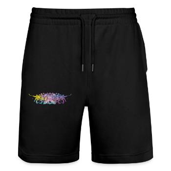 Eishockeyspieler Jungen Eishockey - Stanley/Stella Unisex Bio Joggingshorts Trainer  - Schwarz - Vorne - Nik (191cm) & Marisol (170cm)