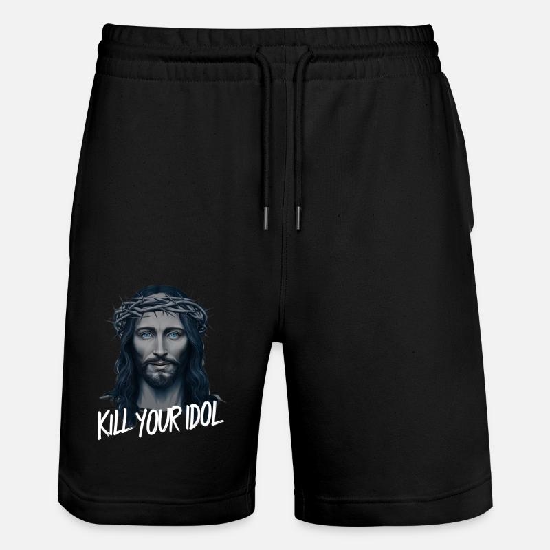 Jesus Kill Your Idol - Stanley/Stella Unisex Bio Joggingshorts Trainer  - Schwarz