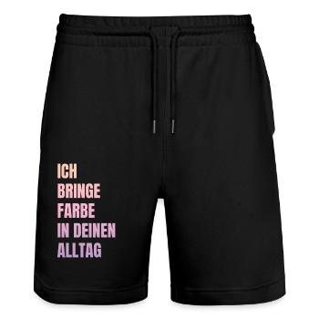 I Bring Paint Painter Dad Varnisher - Stanley/Stella Trainer Unisex Organic Jogging Shorts - black - Front - Nik (191cm) & Marisol (170cm)