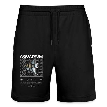 Altum Kaiserfisch Cichlid Fish Keeper Streetwear - Stanley/Stella Unisex Bio Joggingshorts Trainer  - Schwarz - Vorne - Nik (191cm) & Marisol (170cm)