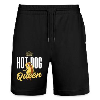 Hot Dog Adult Queen Hot Dog Queen - Stanley/Stella Unisex Bio Joggingshorts Trainer  - Schwarz - Vorne - Nik (191cm) & Marisol (170cm)
