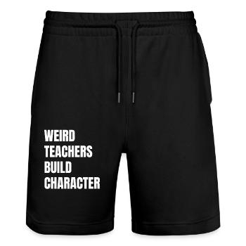Enseignants bizarres Professeurs drôles d’école - Short de jogging bio TRAINER Stanley/Stella unisexe - noir - Devant - Nik (191cm) & Marisol (170cm)