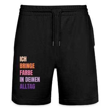 I Bring Paint Painter Dad Varnisher - Stanley/Stella Trainer Unisex Organic Jogging Shorts - black - Front - Nik (191cm) & Marisol (170cm)
