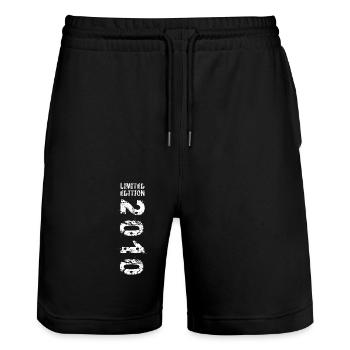 2010 Geburtstag Geschenkidee Vintage Edition 2010 - Stanley/Stella Unisex Bio Joggingshorts Trainer  - Schwarz - Vorne - Nik (191cm) & Marisol (170cm)