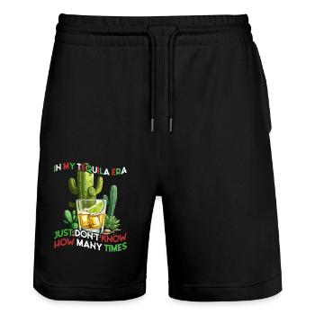 Lustige Tequila Era Cinco De Mayo Mexiko - Stanley/Stella Unisex Bio Joggingshorts Trainer  - Schwarz - Vorne - Nik (191cm) & Marisol (170cm)
