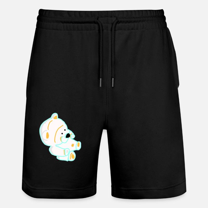 Bärchenzeichnung - Stanley/Stella Unisex Bio Joggingshorts Trainer  - Schwarz