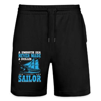 The Guitar Is A Language Understood By All, Speaki - Stanley/Stella Trainer Unisex Organic Jogging Shorts - black - Front - Nik (191cm) & Marisol (170cm)