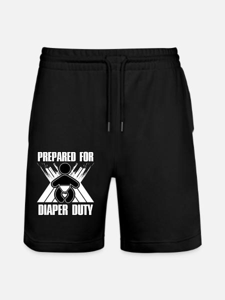 Vorbereitet für den Windeldienst - Stanley/Stella Unisex Bio Joggingshorts Trainer  - Schwarz