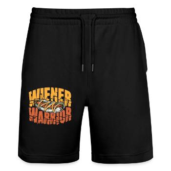 Hot Dog Adult Humor Pun Naughty - Stanley/Stella Trainer Unisex Organic Jogging Shorts - black - Front - Nik (191cm) & Marisol (170cm)