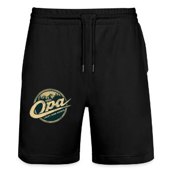 Ohne Opa Läuft Hier Nichts Natur Motiv - Stanley/Stella Unisex Bio Joggingshorts Trainer  - Schwarz - Vorne - Nik (191cm) & Marisol (170cm)