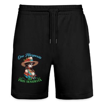 Senorita Braucht Margarita Cinco De Mayo Design - Stanley/Stella Unisex Bio Joggingshorts Trainer  - Schwarz - Vorne - Nik (191cm) & Marisol (170cm)