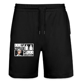 Psychiatrist My Problem My Pictogram Mom Therapist - Stanley/Stella Unisex Bio Joggingshorts Trainer  - Schwarz - Vorne - Nik (191cm) & Marisol (170cm)