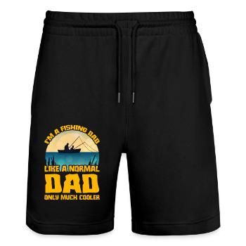I'm a fishing Dad like a normal dad only much - Stanley/Stella Trainer Unisex Organic Jogging Shorts - black - Front - Nik (191cm) & Marisol (170cm)