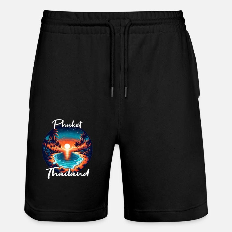 Coucher de soleil à Phuket - Short de jogging bio TRAINER Stanley/Stella unisexe - noir