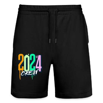 2024 Crew Team - Stanley/Stella Trainer Unisex Organic Jogging Shorts - black - Front - Nik (191cm) & Marisol (170cm)