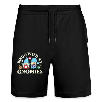 Bingo Mit Meinen Gnomies Lustiges Bingo - Stanley/Stella Unisex Bio Joggingshorts Trainer  - Schwarz - Vorne - Nik (191cm) & Marisol (170cm)