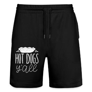 Hot Dog Adult Girl Hot Dogs Y'All - Stanley/Stella Unisex Bio Joggingshorts Trainer  - Schwarz - Vorne - Nik (191cm) & Marisol (170cm)