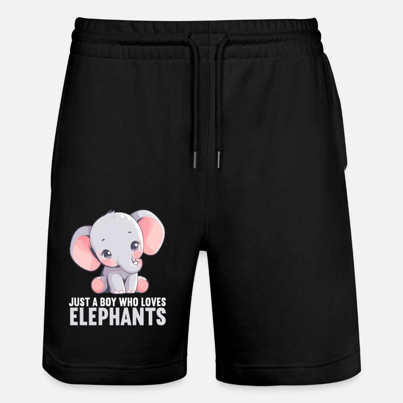 Elefanten Elefant - Stanley/Stella Unisex Bio Joggingshorts Trainer - Schwarz