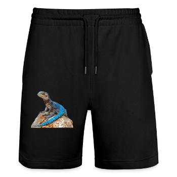 Agamen Agame - Short de jogging bio TRAINER Stanley/Stella unisexe - noir - Devant - Nik (191cm) & Marisol (170cm)