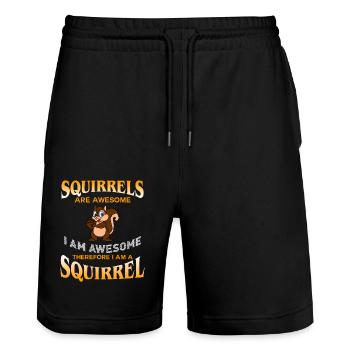 Eichhörnchen sind großartig Ich bin großartig Ich bin ein Eichhörnchen - Stanley/Stella Unisex Bio Joggingshorts Trainer  - Schwarz - Vorne - Nik (191cm) & Marisol (170cm)