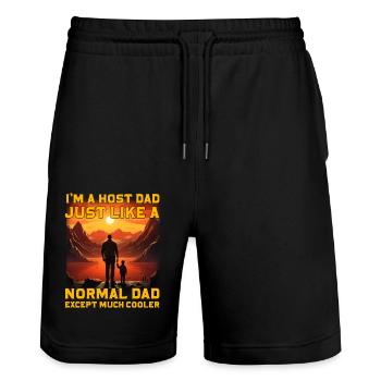 I'm a Host Dad just like normal Dad except much - Stanley/Stella Trainer Unisex Organic Jogging Shorts - black - Front - Nik (191cm) & Marisol (170cm)