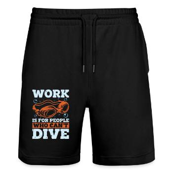 Swimmer Work Is For People Who Can't Dive Swimming - Stanley/Stella Trainer Unisex Organic Jogging Shorts - black - Front - Nik (191cm) & Marisol (170cm)