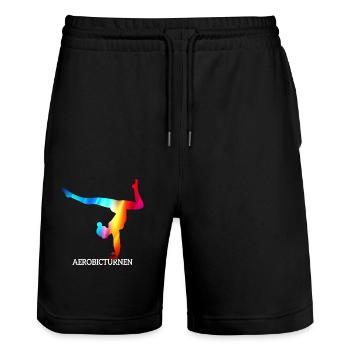 Gymnaste Gymnastique Club de gymnastique Gymnastique aérobique - Short de jogging bio TRAINER Stanley/Stella unisexe - noir - Devant - Nik (191cm) & Marisol (170cm)