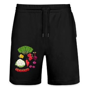 Légumes Cuisine végétarienne Cuisine Vitamines - Short de jogging bio TRAINER Stanley/Stella unisexe - noir - Devant - Nik (191cm) & Marisol (170cm)