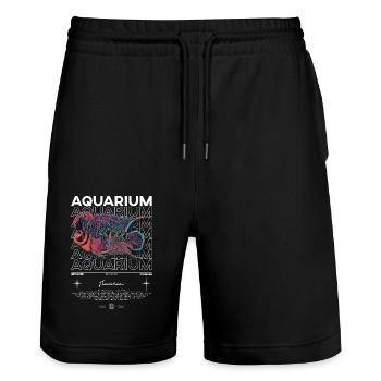 Flowerhorn Cichlid Monster Fish Keeper Streetwear - Stanley/Stella Trainer Unisex Organic Jogging Shorts - black - Front - Nik (191cm) & Marisol (170cm)