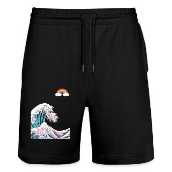 Trau dich, du selbst zu sein - Trans LGBT Farben in der - Stanley/Stella Unisex Bio Joggingshorts Trainer  - Schwarz - Vorne - Nik (191cm) & Marisol (170cm)