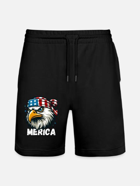 America Eagle USA Independence Day United States - Stanley/Stella Trainer økologiske unisex joggingshorts - sort