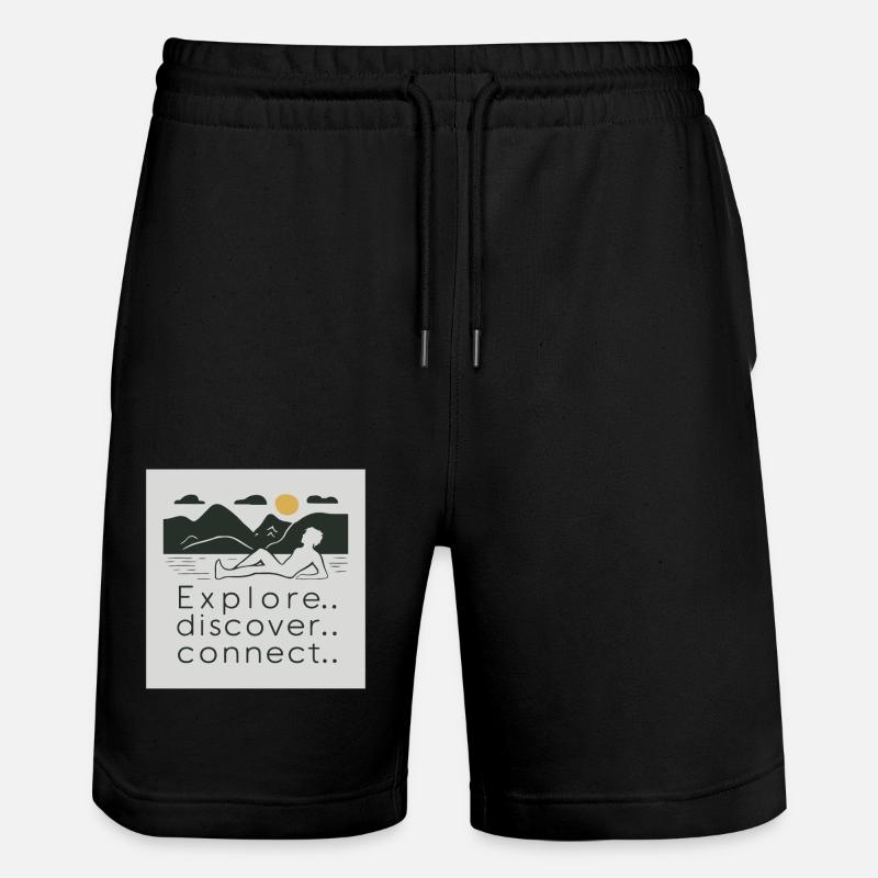 ERFORSCHEN. ENTDECKEN. VERBINDEN. - Stanley/Stella Unisex Bio Joggingshorts Trainer  - Schwarz