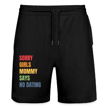 Tut Mir Leid Mädchen Mutti Sagt Kein Dating - Stanley/Stella Unisex Bio Joggingshorts Trainer  - Schwarz - Vorne - Nik (191cm) & Marisol (170cm)