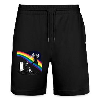 Daughter Dad Mourning Angel - Stanley/Stella Trainer Unisex Organic Jogging Shorts - black - Front - Nik (191cm) & Marisol (170cm)