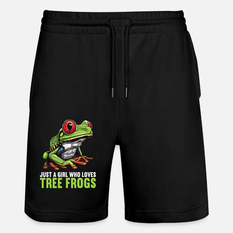 Tree Frog Baumfrösche Baumfrosch - Stanley/Stella Unisex Bio Joggingshorts Trainer  - Schwarz