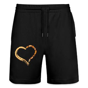Hot Dog Adult Heart - Stanley/Stella Trainer Unisex Organic Jogging Shorts - black - Front - Nik (191cm) & Marisol (170cm)