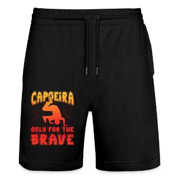 Capoeira only for the brave - Stanley/Stella Trainer Unisex Organic Jogging Shorts - black - Front - Nik (191cm) & Marisol (170cm)