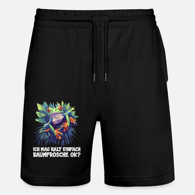 Tree Frog Baumfrösche Baumfrosch - Stanley/Stella Unisex Bio Joggingshorts Trainer  - Schwarz