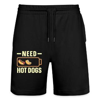 Hot Dog Adult Need Hot Dogs - Stanley/Stella Trainer Unisex Organic Jogging Shorts - black - Front - Nik (191cm) & Marisol (170cm)