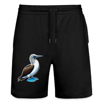 Bird Blue Footed Booby Birds Bird Gift - Stanley/Stella Trainer Unisex Organic Jogging Shorts - black - Front - Nik (191cm) & Marisol (170cm)