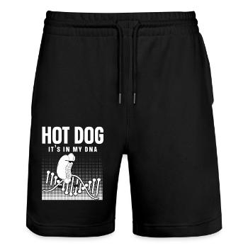 Hot Dog Adult Hot Dog C’est dans mon - Short de jogging bio TRAINER Stanley/Stella unisexe - noir - Devant - Nik (191cm) & Marisol (170cm)
