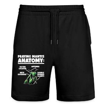 Praying Mantis Insect Entomology Entomologist - Stanley/Stella Trainer Unisex Organic Jogging Shorts - black - Front - Nik (191cm) & Marisol (170cm)