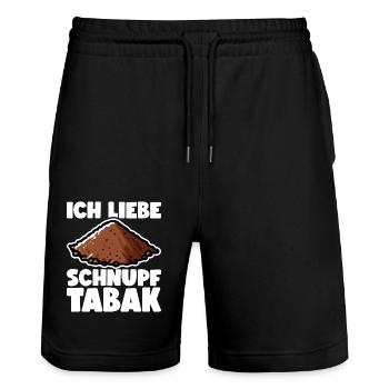 Schnupftabak - Stanley/Stella Unisex Bio Joggingshorts Trainer  - Schwarz - Vorne - Nik (191cm) & Marisol (170cm)