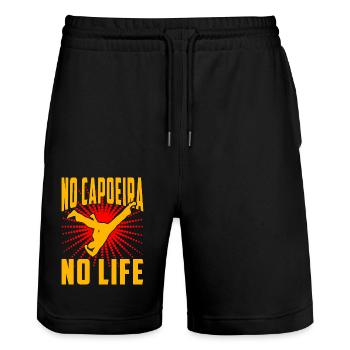 No Capoeira No Life - Stanley/Stella Trainer Unisex Organic Jogging Shorts - black - Front - Nik (191cm) & Marisol (170cm)
