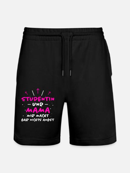 Studentin Spruch Universität Studentin Geschenk - Stanley/Stella Unisex Bio Joggingshorts Trainer  - Schwarz